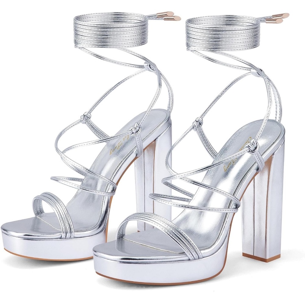 5 inch Silver heels